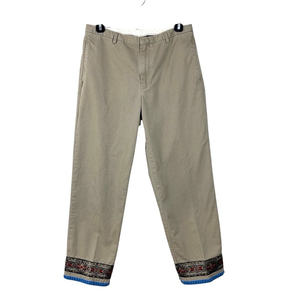 Vintage Y2K GAP Khaki Pants velvet ribbon trim 6 cotton
